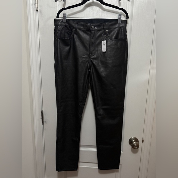 Gap Mid Rise Vegan Faux Leather True Skinny Pants women’s 31/ 12 R NWT Black - Picture 1 of 16